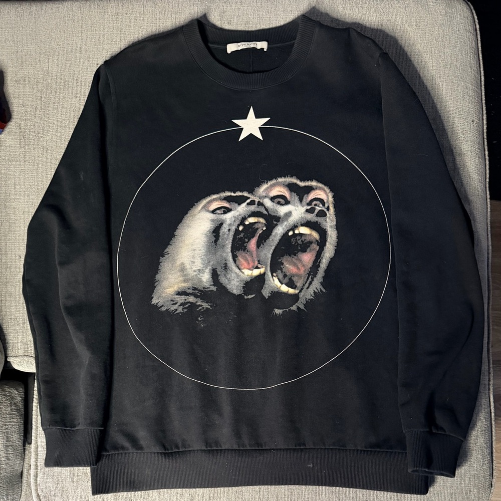 Givenchy Black Twin Ape Crewneck Sweater